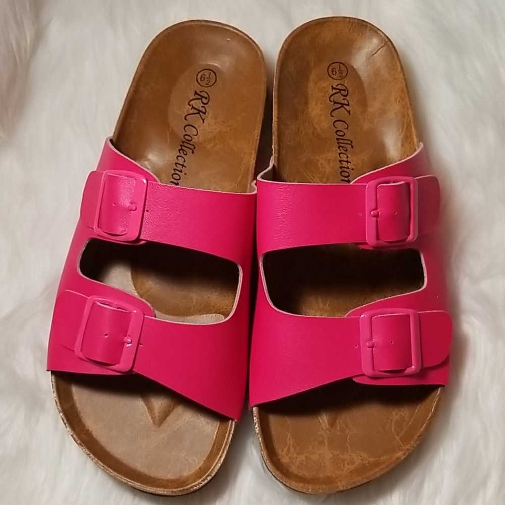 Birk Style Sandals. Pink.
